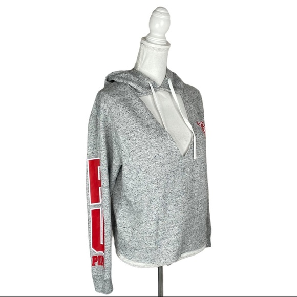 PINK Victoria's Secret Collegiate Rutgers University Grey Key Hole Sweatshirt - Picture 4 of 10